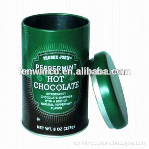 round tea tin can with inner plug good airproof lid